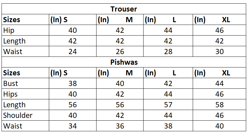 Size chart