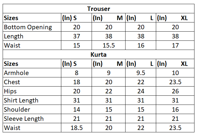 Size chart