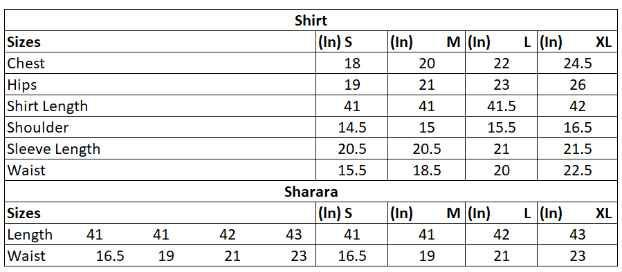 Size chart