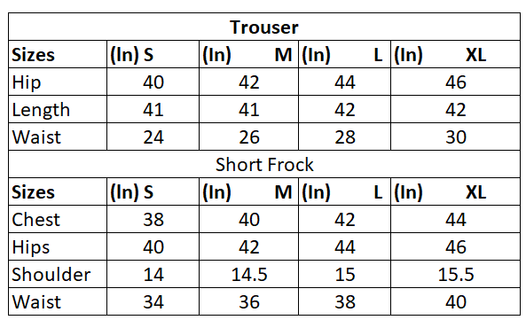 Size chart