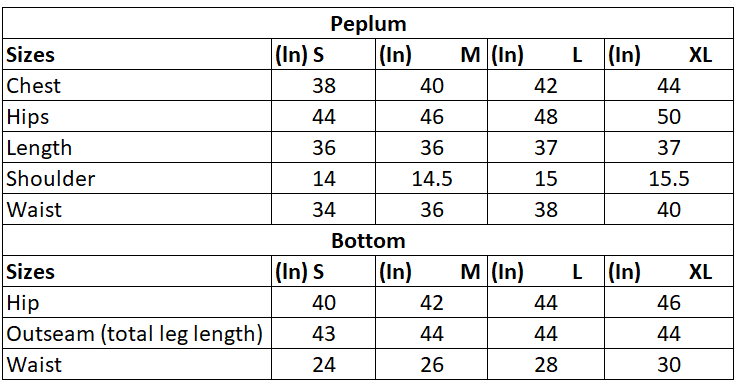 Size chart