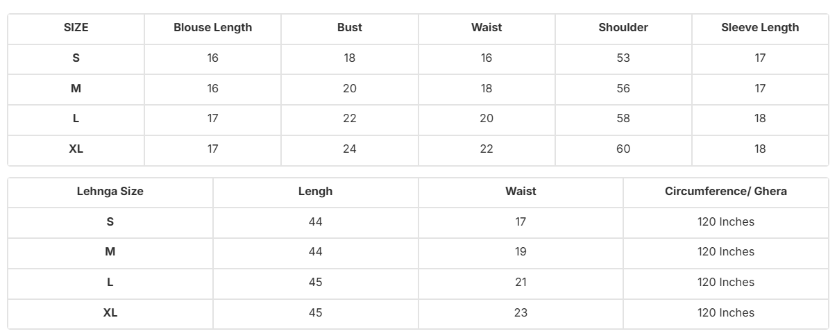 Size chart